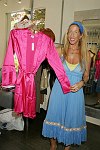Monica Schenker displays silk robe worn on Enterouge