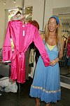 Monica Schenker displays silk robe worn on Enterouge