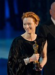 Tilda Swinton accepts the Academy Award for Best Supporting Actress during the 80th Annual Academy Awards at the Kodak Theatre in Hollywood, CA, on Sunday, February 24, 2008.