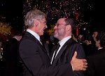 Harrison Ford congratulates Academy Award winner Harvey Weinstein at the Governors Ball after the 80th Annual Academy Awards at the Kodak Theatre in Hollywood, CA on Sunday, February 24, 2008