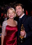 Oscar winner and Academy Award presenter Helen Mirren with Academy Award winner Javier Bardem at the Governors Ball after the 80th Annual Academy Awards at the Kodak Theatre in Hollywood, CA on Sunday, February 24, 2008.