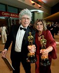 Academy Award winners Didier Lavergne and Jan Archibald arrive at the Governors Ball after the 80th Annual Academy Awards at the Kodak Theatre in Hollywood, CA on Sunday, February 24, 2008.