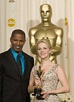 Best Actress Reese Witherspoon with presenter Jamie Foxx backstage during the 78th Annual Academy Awards at the Kodak Theatre in Hollywood, CA on Sunday, March 5, 2006.
