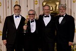 Academy Award winner for Achievement in Directing Martin Scorsese (second from left) pose with directors Francis Ford Coppola, Steven Spielberg and George Lucas  at the 79th Annual Academy Awards at the Kodak Theatre in Hollywood, CA, on Sunday, February 25, 2007.