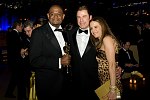 Academy Award winner Forest Whitaker poses with John Travolta and Kelly Preston at the Governors Ball after the 79th Annual Academy Awards at the Kodak Theatre in Hollywood, CA on Sunday, February 25, 2007.