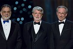 (Left to right) Francis Ford Coppola, George Lucas and Steven Spielberg presented the Academy Award for Best Director to Martin Scorcese at the 79th Annual Academy Awards at the Kodak Theatre in Hollywood, CA, on Sunday, February 25, 2007.