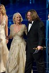 Helen Mirren presented the Academy Award for Best Adapted Screenplay to William Monahan (right) during the 79th Annual Academy Awards at the Kodak Theatre in Hollywood, CA, on Sunday, February 25, 2007.