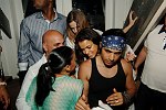 Michelle Rodriguez(center) and Anandjon with friends celebrating her birthday 