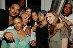Michelle Rodriguez(center) and Anandjon with friends celebrating her birthday 